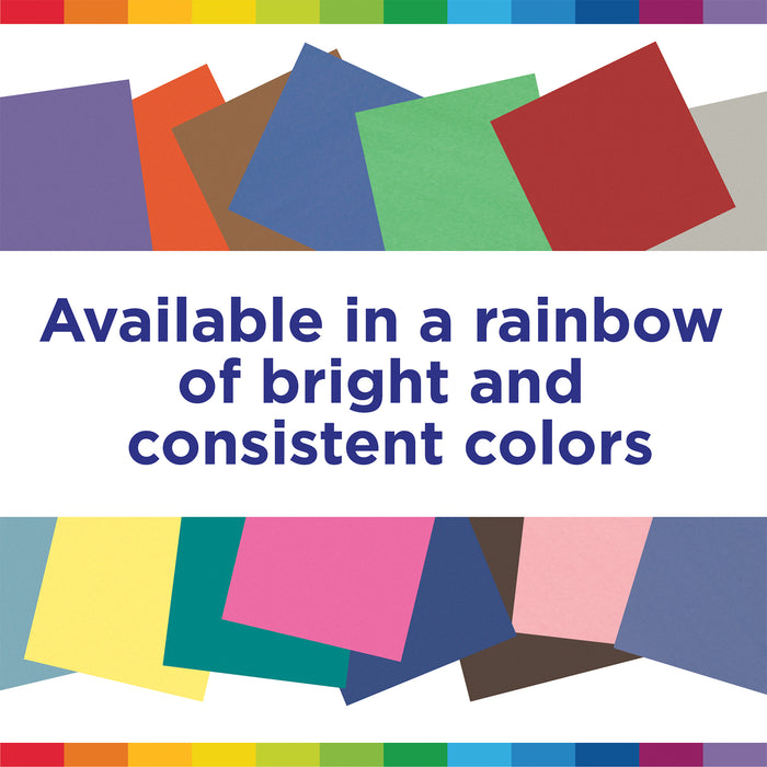 Prang PAC8707 Construction Paper, Medium Weight, Bright White, 12" x 18", 50 Sheets