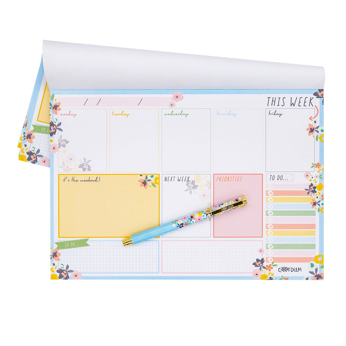 Pukka Pads PUK9208CD Weekly Planner Pad - Ditzy Floral - Pack 6