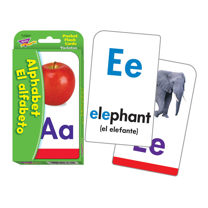 TREND T-23031 Alphabet/El Alfabeto (EN/SP) Pocket Flash Cards