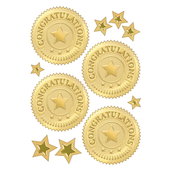 TREND T-74011 Congratulations (Gold) Award Seals Stickers, 32 ct.