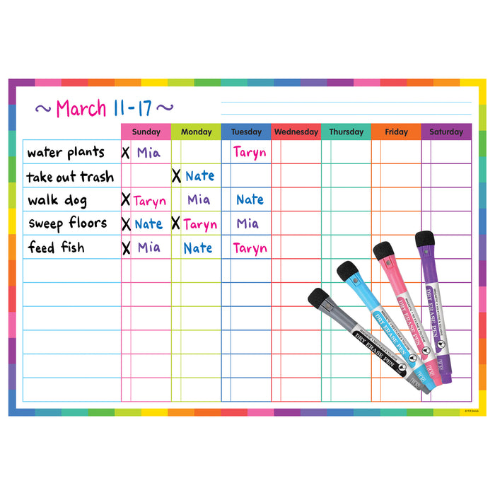 Teacher Created Resources TCR71001 Colorful Dry-Erase Magnetic Task Chart
