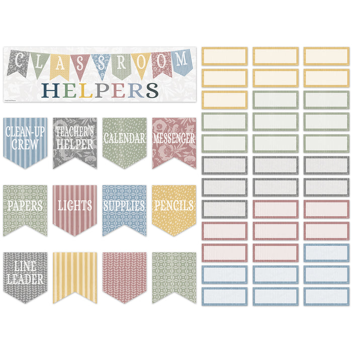 Teacher Created Resources TCR7175 Classroom Cottage Classroom Helpers Mini Bulletin Board Set, 48 Pieces