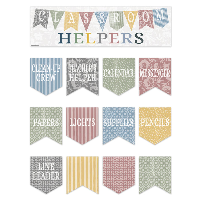 Teacher Created Resources TCR7175 Classroom Cottage Classroom Helpers Mini Bulletin Board Set, 48 Pieces