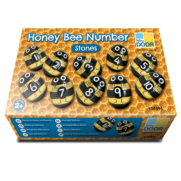 Yellow Door YUS1094 Honey Bee Number Stones, Set of 20