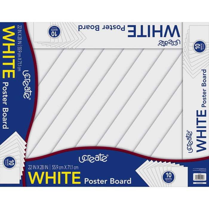 UCreate PAC5420 Poster Board, White, 22" x 28", 10 Sheets