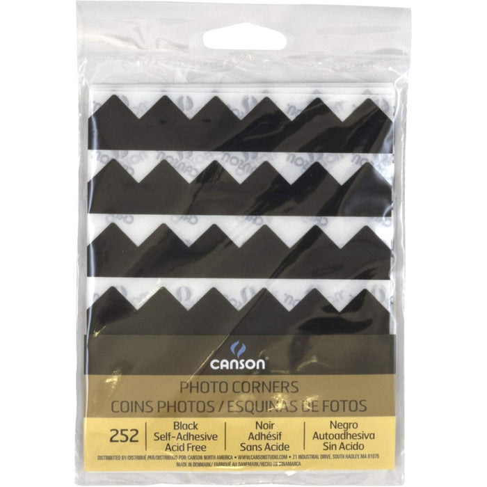 Canson MCXC100510395 Self Adhesive Photo Corners, Black, 252 Pieces