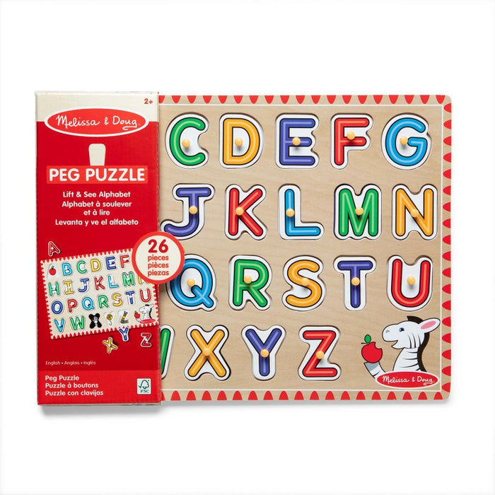 Melissa & Doug LCI50162 See-Inside Alphabet Peg Puzzle - 26 Pieces