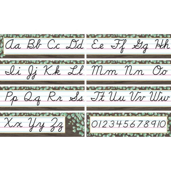 Teacher Created Resources TCR8474 Eucalyptus Cursive Mini Bulletin Board Set