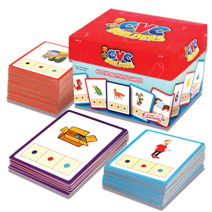 Junior Learning JRL178 CVC Builders Activity Cards, Set of 48