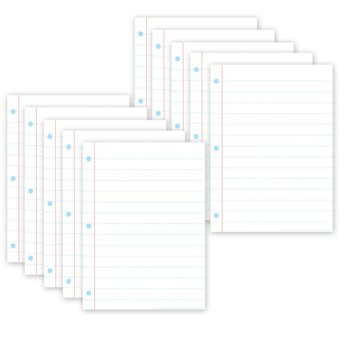 Ashley Productions ASH97000 Smart Poly PosterMat Pals&trade; Space Savers, 13" x 9-1/2", White Notebook Paper, Pack of 10