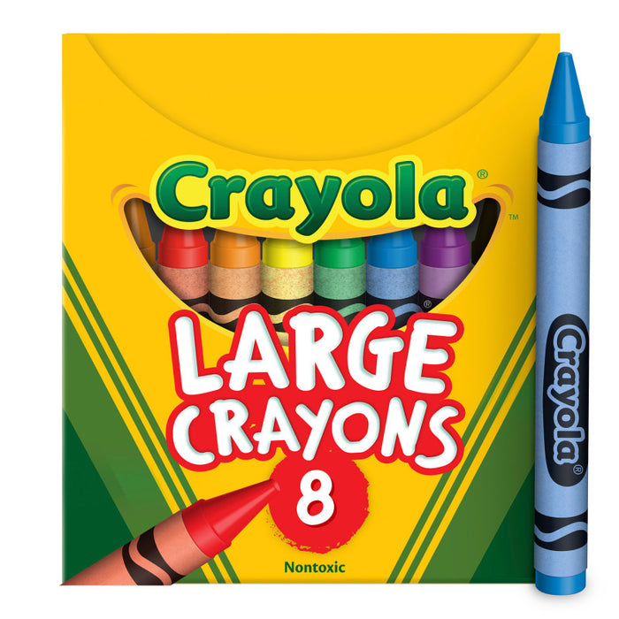 Crayola BIN80 Large Crayons, Tuck Box, 8 Count