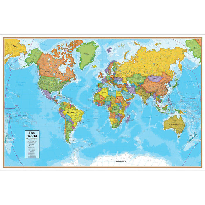 Waypoint Geographic RWPWG10 Blue Ocean World 24" x 36" Laminated Wall Map