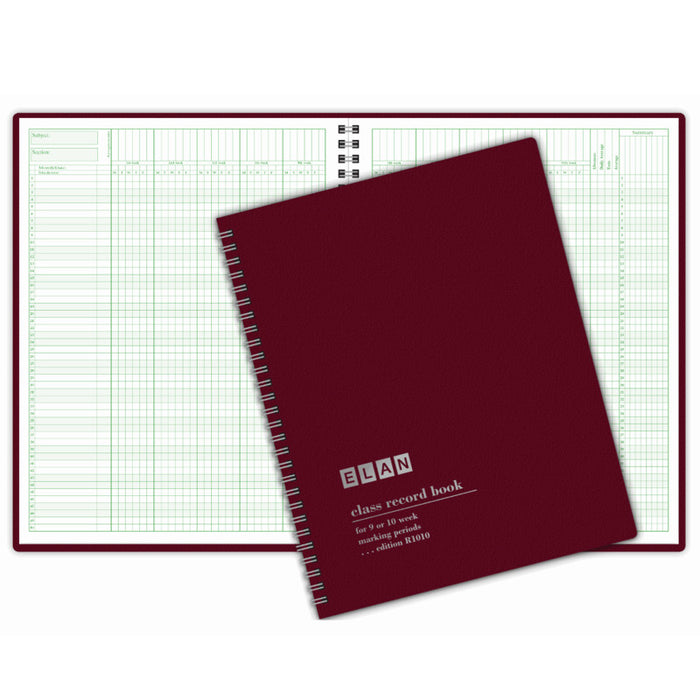 ELAN Publishing ELNR1010 Class Record Book, Grades for 9-10 Weeks, 50 Student Names