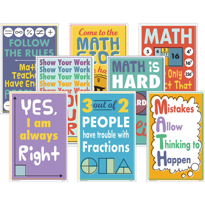 Teacher Created Resources TCRP176 Math Fun Charts, Set of 8